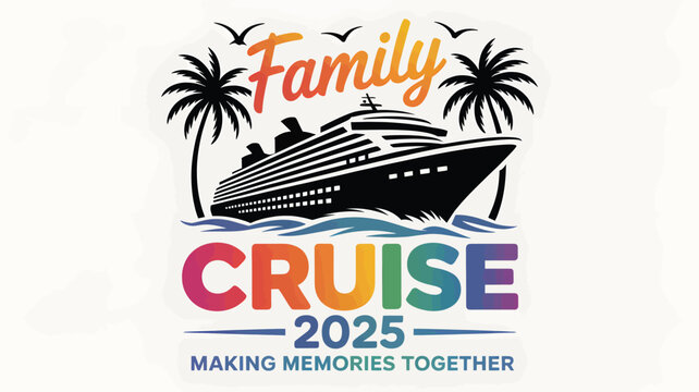 Family cruise 2025: making unforgettable memories together on the open sea Vector