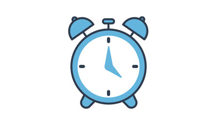 Blue Alarm Clock Icon Vector - Time Management Deadline Reminder Schedule Symbol.