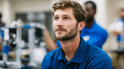 Faceless male teacher attentively listening opinion smart students lesson university people discussing robotic prototype computer science education concept technology