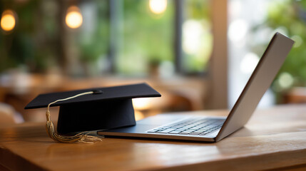 Virtual graduation digital e learning concept online education technology visualization remote learning achievement distance education representation academic success display