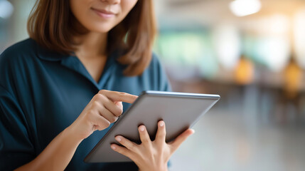 Faceless smart teacher hands pointing digital whiteboard standing classroom explaining lesson professional instruction looking board thinking class activity educational