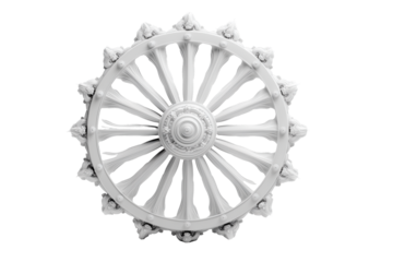 Chakra Ashoki isolated on a clean background with intricate details and design elements