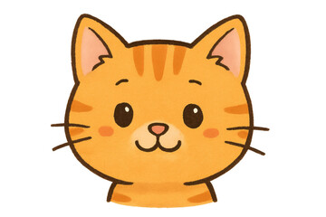 Obraz premium Cute orange tabby cat head cartoon illustration
