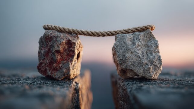 A bridge spanning two cliffs symbolizes mediation that closes the gaps in knowledge