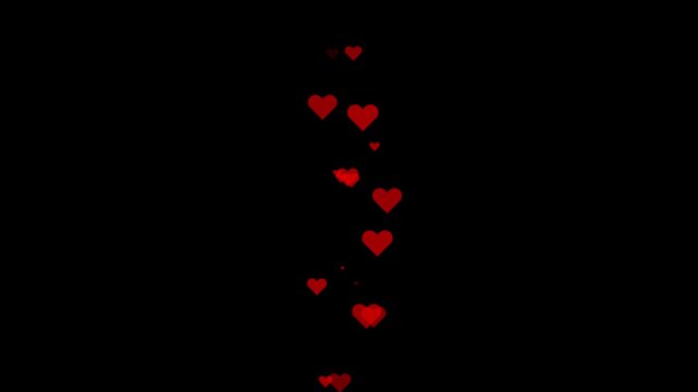 Floating Heart Particles Animation on black  Background
Romantic Love Reaction Effect for Social Media and Motion Graphics