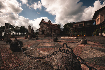 Landscape view of a litle town near Higuey, Dominican Republic