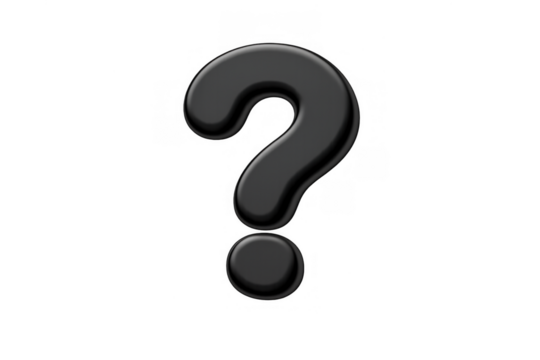 Question mark symbol identifying query, problem, solution, doubt, and customer support on transparent background - Powered by Adobe