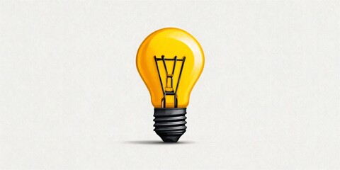 Yellow light bulb representing new ideas and innovation
