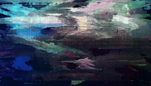 distressed glitch halftone background with abstract grunge texture faded print lines and ink splatter distortion retro digital screen noise - Powered by Adobe