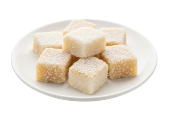 turkish delight sugar cubes on white plate