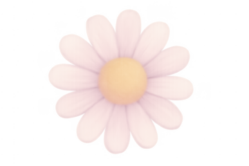 Cute daisy 3d icon rendering transparent background