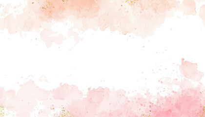 Modern abstract luxury wedding invitation templates with pastel pink watercolor, glitter gold, and valentines day background for greetings

