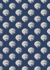 Underwater background of seashells. For interior design, prints, fabric or background.