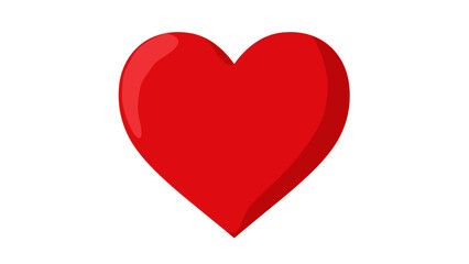 Simple red heart symbol for love and affection