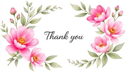 Floral thank you cards – elegant frames with peonies to express gratitude and warm congratulations. AI generated.