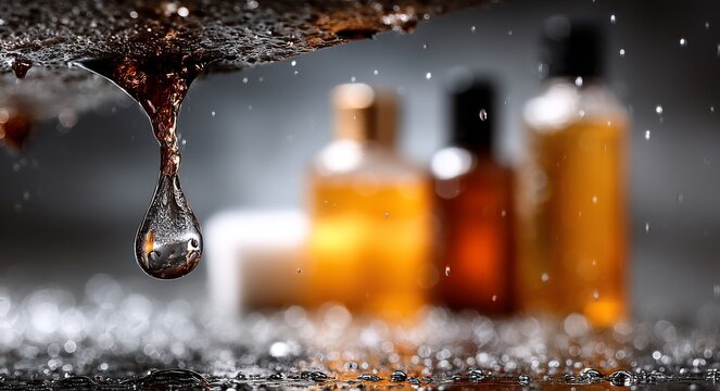 A pipe beneath the sink is leaking, causing water to accumulate and requiring immediate plumbing attention - Powered by Adobe