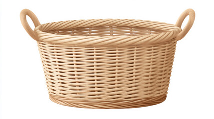 Obraz premium Elegant woven laundry basket for home organization and storage solutions