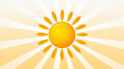Radiant sunburst design with warm sun rays for bright and cheerful themes
