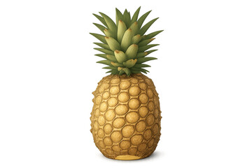 Fototapeta premium Pineapple tropical fruit isolated on transparent background, fresh juicy food ingredient for healthy eating and summer concept