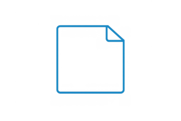 Blue outline document file icon with folded corner symbolizing digital data, user interface, and web information