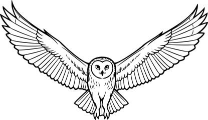Fototapeta premium 墨と筆が描くフクロウの飛翔 