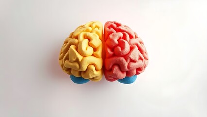 hemispheres. Abstract illustration of brain hemispheres showcasing creativity and logic with soft gradient lighting. wellbeing guides.