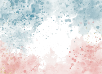 Abstract luxury wedding invitation templates with blue pink watercolor, glitter gold, and valentines day background

