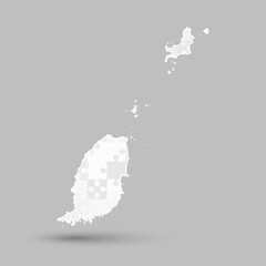 Obraz premium Creative map of Grenada from grey puzzle, jigsaw