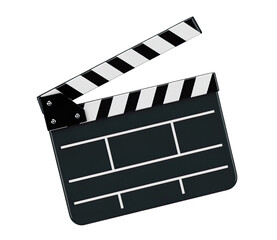 Obraz premium 3d Traditional Film Slate with Striped Design for Movie Making and Filming
