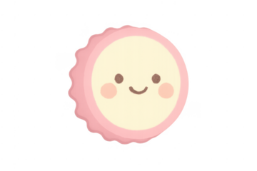 Cute pink happy kawaii character illustration
