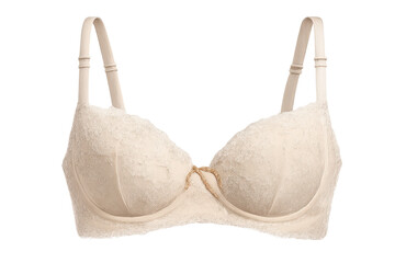 Lace bra with straps on a transparent background for online sales.