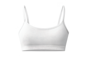 White sports bra with transparent background stock photo in studio