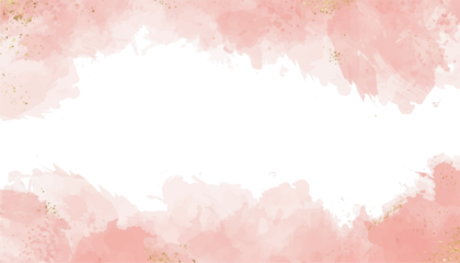 Modern abstract luxury wedding invitation templates with pastel pink watercolor, glitter gold, and valentines day background

