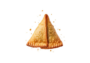 golden fried samosas on white background, crispy indian pastries