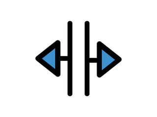 video player icon vector illustration Left and right arrow alignment icon modern UI navigation control symbol for web app interface design © Emon