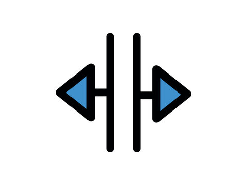 video player icon vector illustration Left and right arrow alignment icon modern UI navigation control symbol for web app interface design