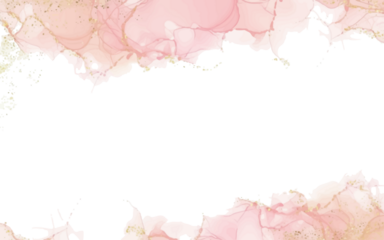 Modern abstract luxury wedding invitation and birthday card templates with pink watercolor, alcohol ink fluid art, and gold for valentines day

