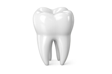 Isolated molar tooth on transparent background in dental 3D rendering.