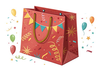 party-bag on a isolated transparent background