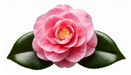Delicate Pink Camellia Flower Isolated On Transparent Background