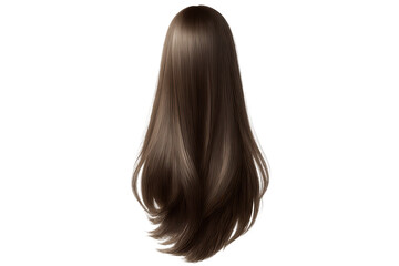 Naklejka premium Long brown hairstyle on transparent background graphic art element