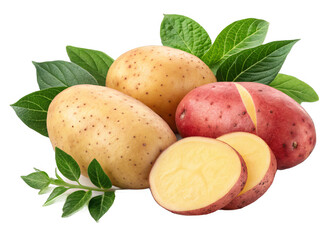 potatoes on a isolated transparent background