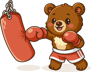 bear-boxing-bag-cartoon © Flower_Ranger