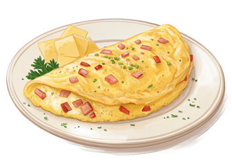 omelet on a isolated transparent background