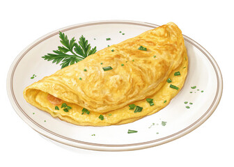  omelet on a isolated transparent background