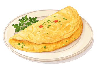 omelet on a isolated transparent background