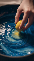 Easter Egg Painting Process &mdash; Moment Before Dipping Eggs into Dye