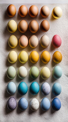Painted Easter Eggs Arranged in a Row &mdash; Traditional Spring Decoration