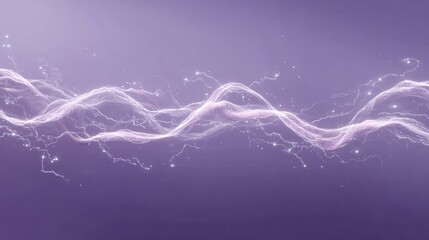 Fototapeta premium Surreal Brain Waves Pulse in Lavender Hues With Floating Neural Sparks and Playful Elements for Brain Health Awareness and Medical Promotions