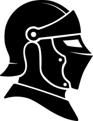 Medieval Armor Helmet Silhouette Vector